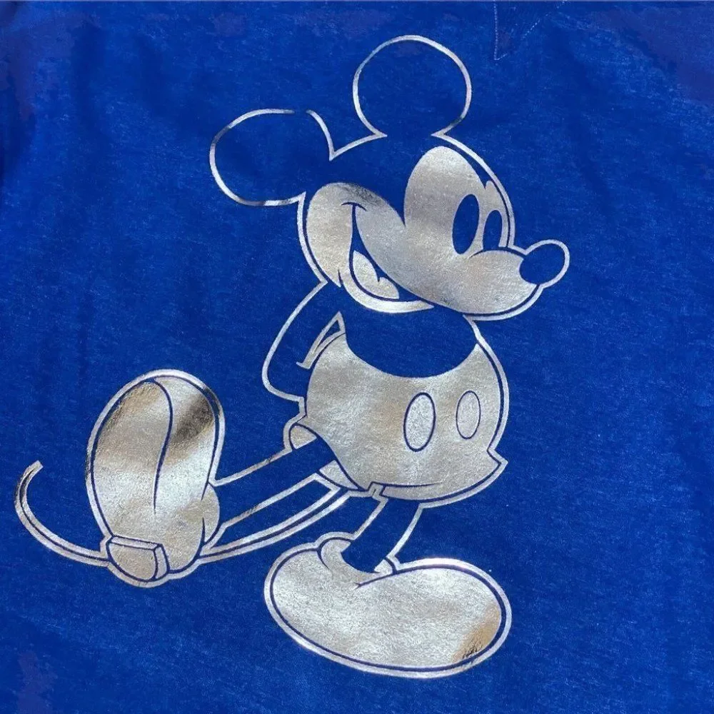 Disney World Wishes Sweatshirt Mickey Mouse Foil Jersey Ears Lounge - Picture 5 of 11